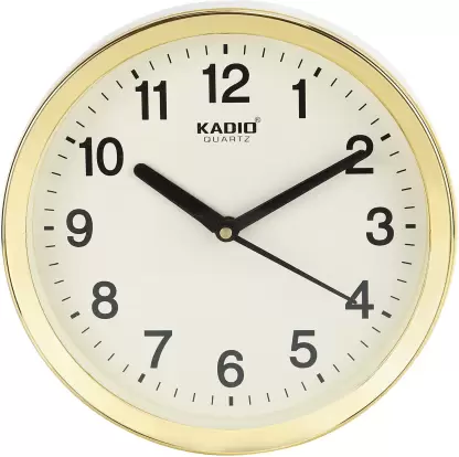 Kadio Analog 20 cm X 20 cm Wall Clock  (Beige, With Glass, Standard)