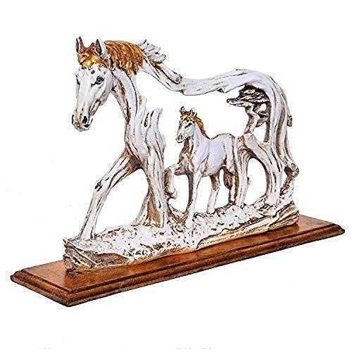 The Artment your artistic apartment Wooden Feng Shui Galloping Horse Showpiece (White, 13X3X8.5 Inch)