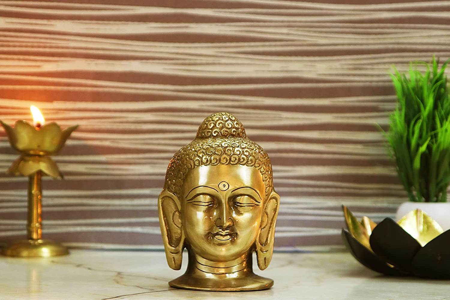 Metal Brass Superfine Antique Lord Gautam Buddha Statue for Home Decor | Buddha Statue for Living Room | Home Decoration Items Showpiece | Figurine for Gift (6 inch)