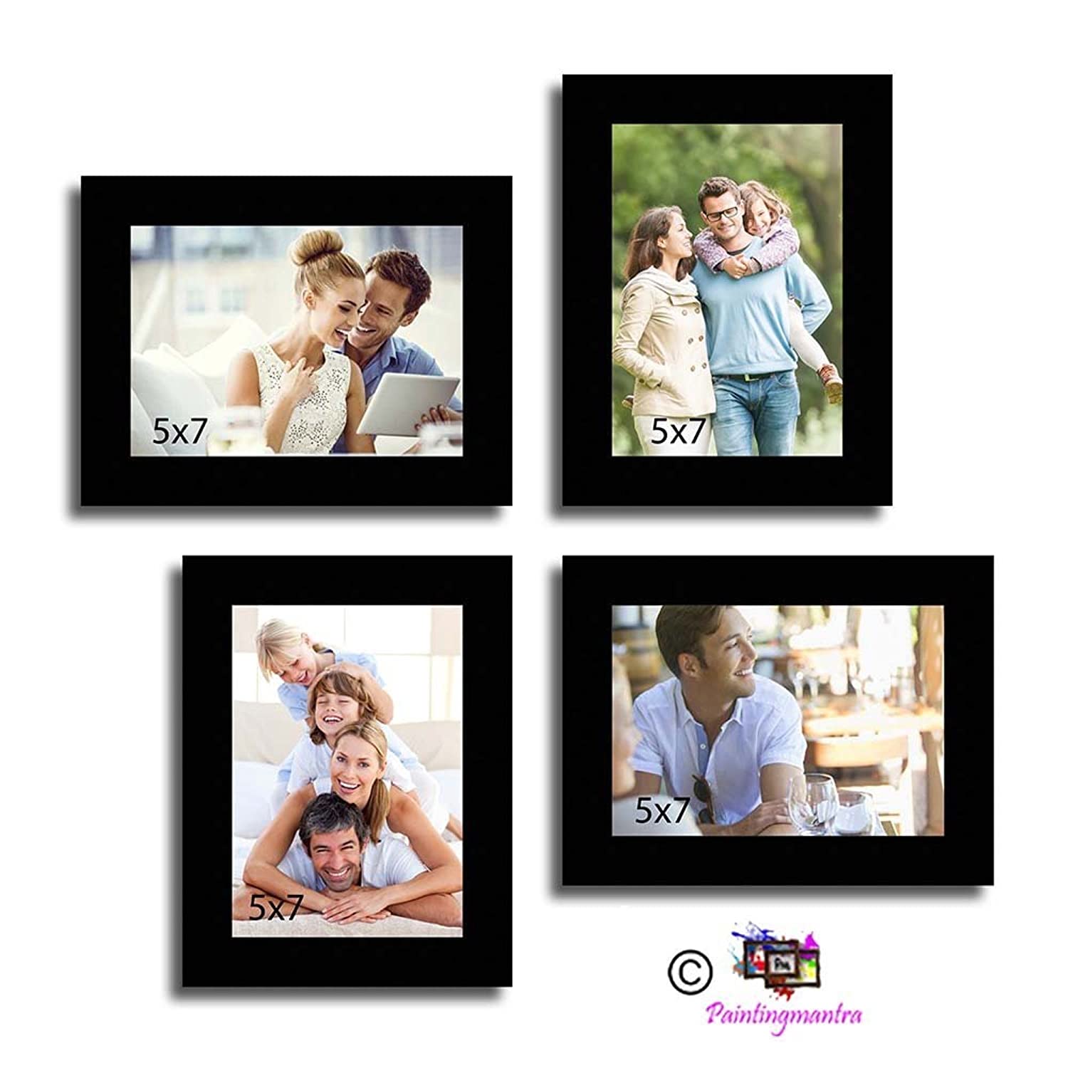 Art Street Wall Collage Photo Frame Timeline (Black, Set of 4 Wall Photo Frames)