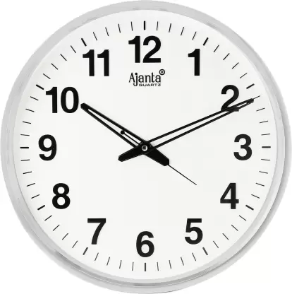 AJANTA Analog 32 cm X 32 cm Wall Clock  (White, With Glass, Standard)