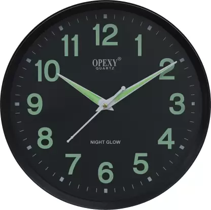 OPEXY Analog 28 cm X 28 cm Wall Clock  (Black, With Glass, Standard)