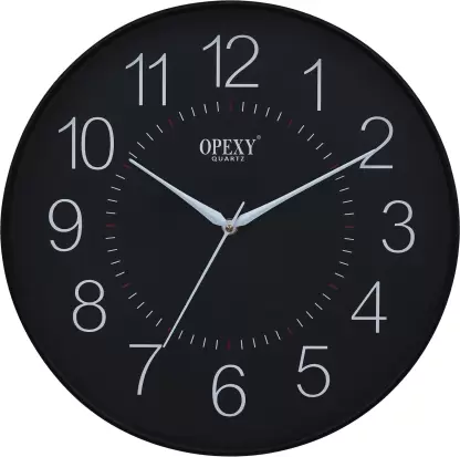 OPEXY Analog 28 cm X 28 cm Wall Clock  (Black, With Glass, Standard)