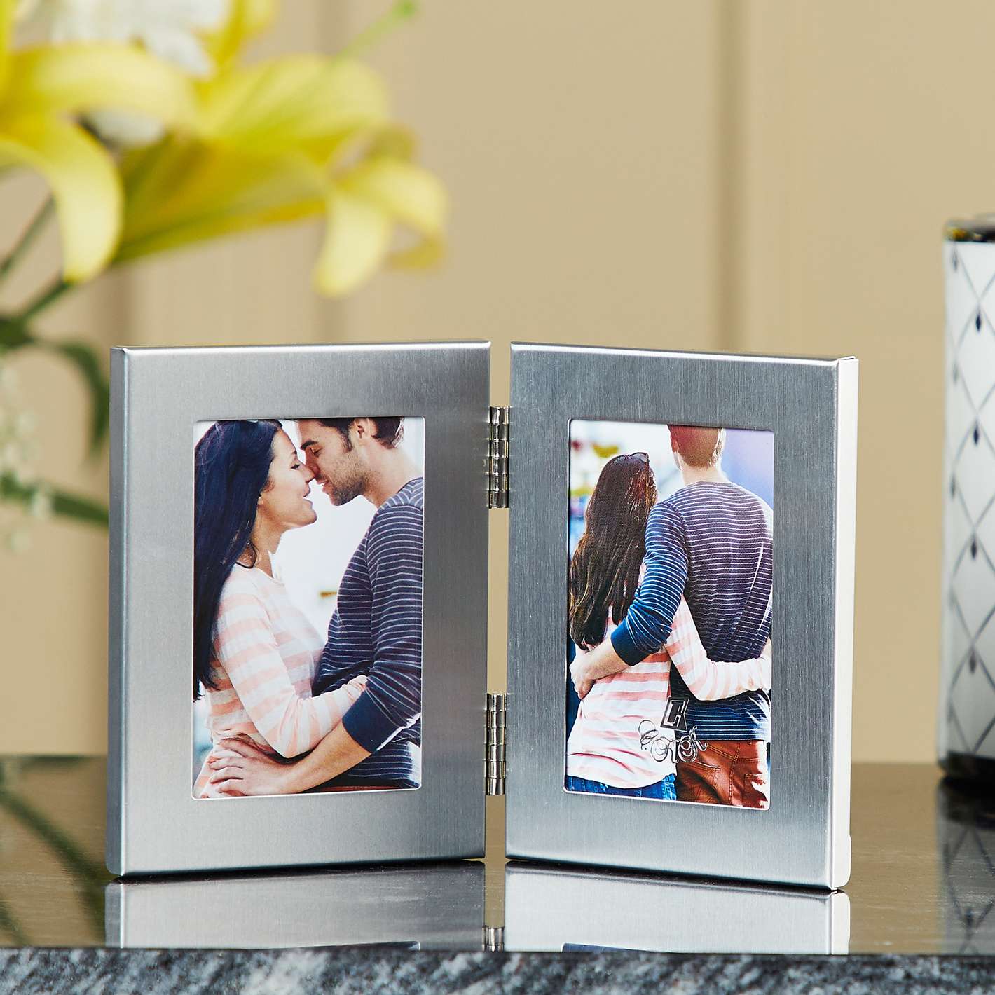 Corsica Memories Aluminum Double Photo Frame – 16x12cm