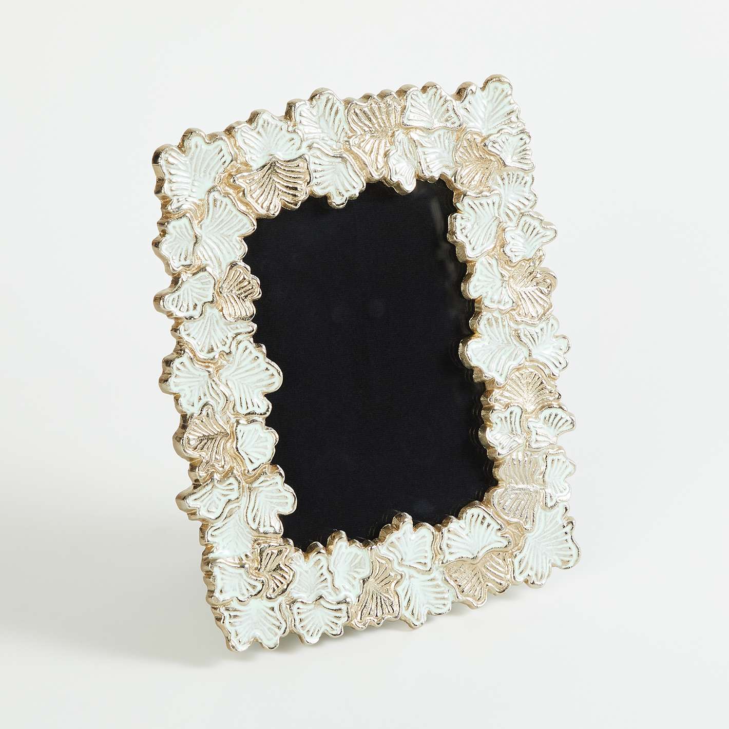 Modern Luxe White Textured Glass Photo Frame